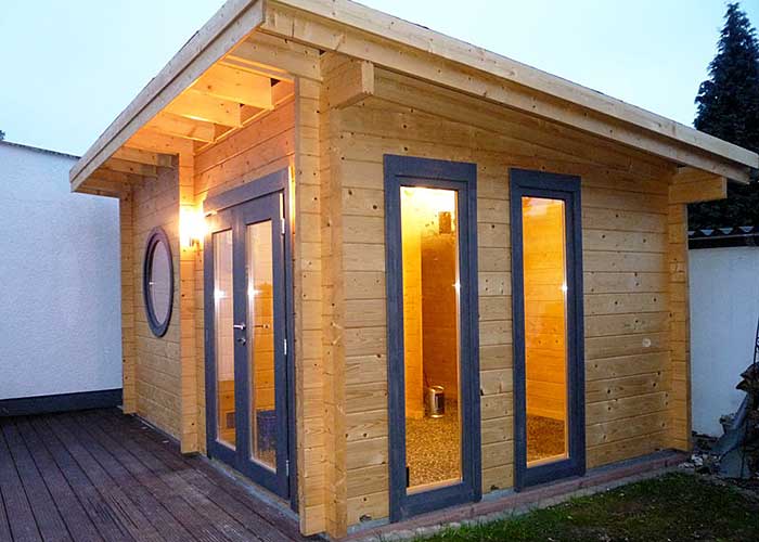 Müther-Saunahaus Gartensauna GS Vario Pultdach
