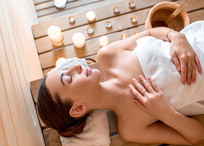 Entspannung Kerzen Sauna